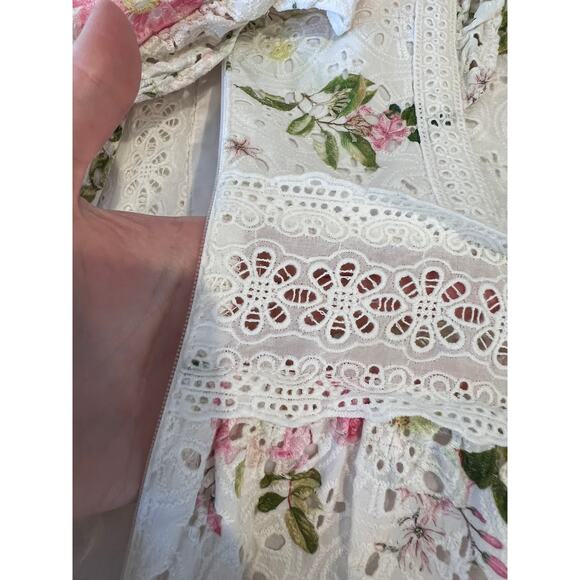 Ever New White Floral Print Broderie Anglaise Fit & Flare Dress Easter size 4 - Picture 10 of 11